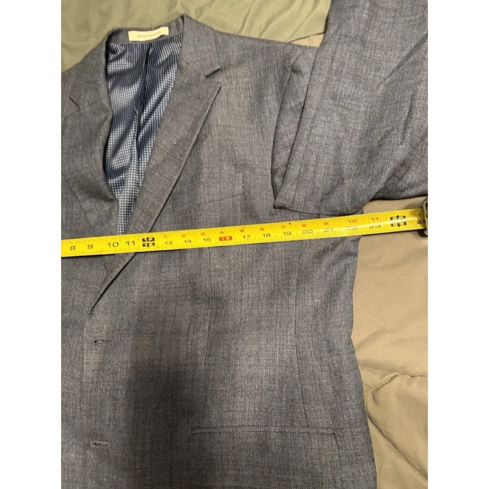 Joseph Abboud Sport Coat Mens 44R Tailored Fit  Gray Linen/ Wool Two Button